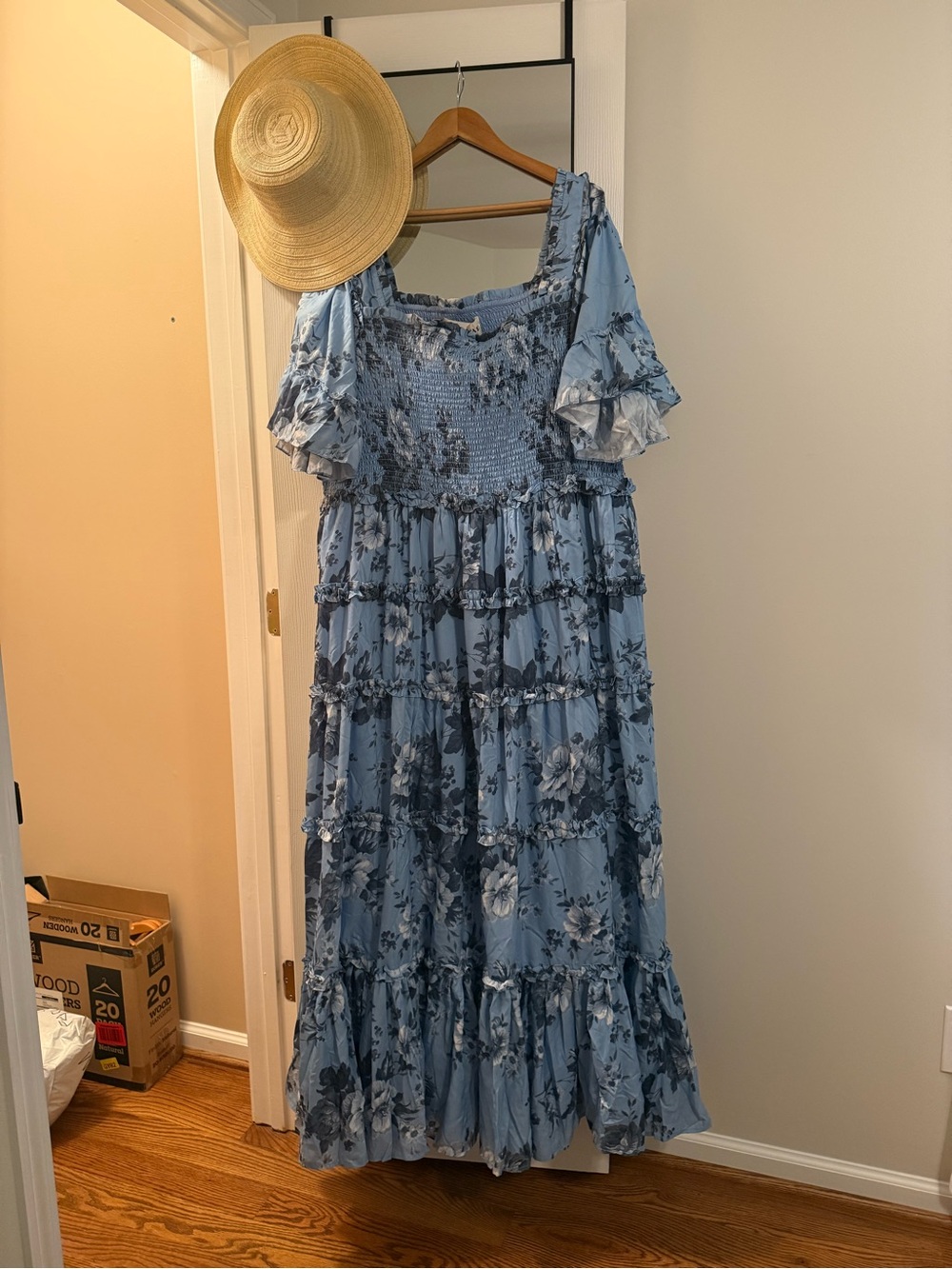 JessaKae Sky Blue Smocked Maxi Dress
